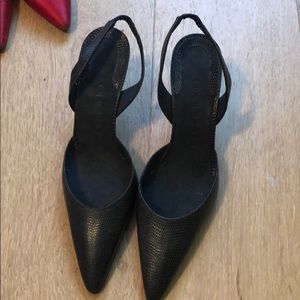 Black sling backs